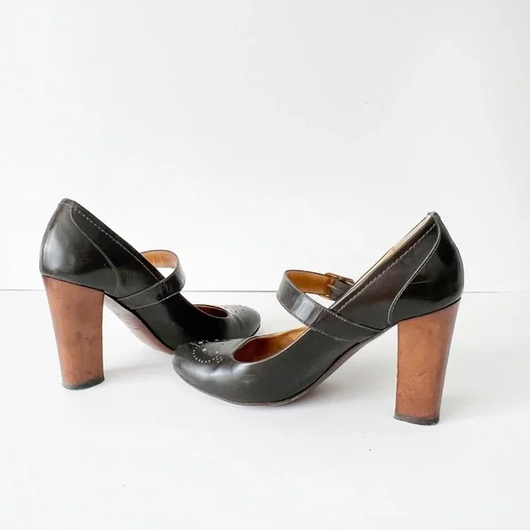 Bettye Muller Women's Round Toe Mary Jane Block Heels Shoe Black Size 7 - Picture 7 of 10